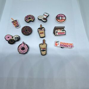 Lot of 11 Dunkin’ Donuts Shoe Charms – Coffee & Donut Theme for Clogs 🍩☕🧡